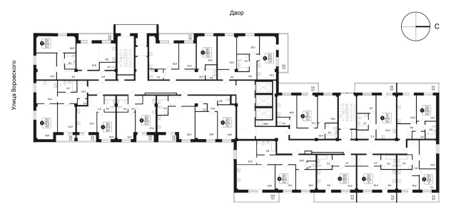 1-комнатная, 39.5 м², жилая: 34.5 м², кухня: 8 м²