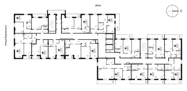 2-комнатная, 66.1 м², жилая: 61.4 м², кухня: 10.9 м²