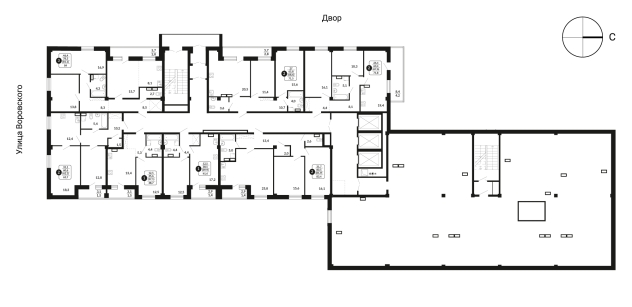 2-комнатная, 68.6 м², жилая: 65.8 м², кухня: 20.5 м²